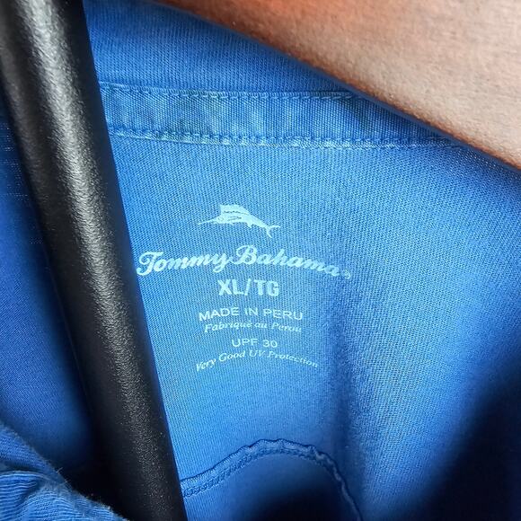 Tommy Bahama Men’s Polo Shirt Size XL Blue Pima Cotton Embroidered Made in Peru - Picture 4 of 4